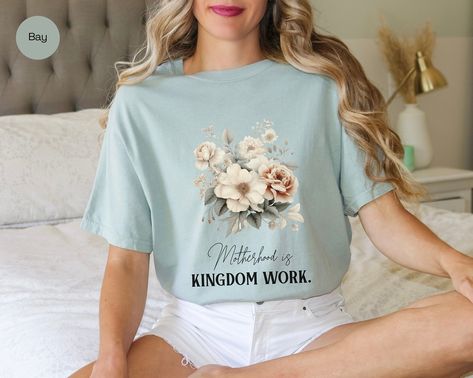 Requested by a friend! Motherhood is kingdom work. Being a mom can be a lot of work, but it really is so much fun and such a blessing ❤️ More color options available. #Motherhood #kingdomwork #boymama #girlmama #homeschoolmom #proverbs22v6 Being A Mom, Homeschool Mom, A Blessing, Color Options, Quick Saves, Color, Being A Mum