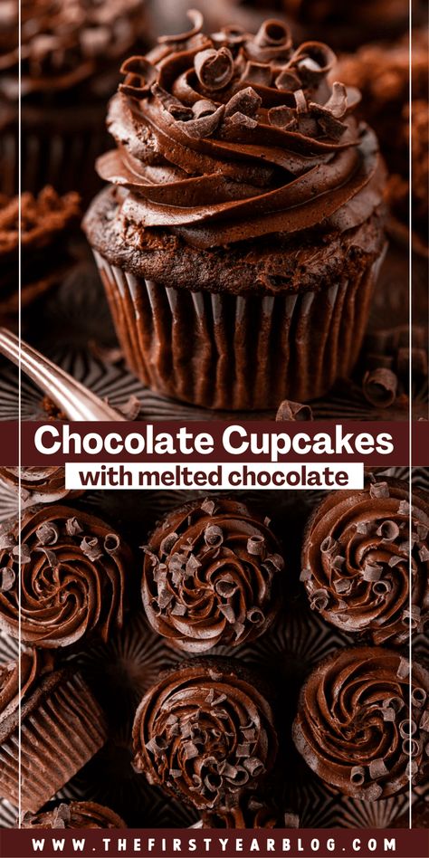 Cupcakes With Chocolate Frosting, Moist Chocolate Cupcakes, Gluten Free Chocolate Cupcakes, Chocolate Cupcake Recipe, Chocolate Decadence, Mouthwatering Desserts, Best Chocolate Cupcakes, Dessert Breads, Healthy Chocolate Cake