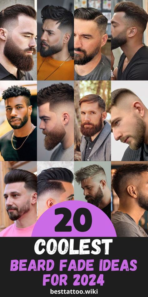 Dive into the realm of beard fade fashion with our comprehensive overview of the latest trends for 2024. From classic sophistication to modern innovation, our curated collection showcases a variety of styles to complement any man's individuality. Whether you prefer short and subtle fades or dramatic contrasts, find the ideal beard fade look to express your unique sense of style with elegance and charm. High Fade Haircut With Beard, Men Long Beard Style, Type Of Beards Men, Men’s Short Hair With Beard, Men Hair With Beard, Disconnected Beard Styles, Mens Fade With Beard, White Beard Styles For Men, Mens Fades With Beards