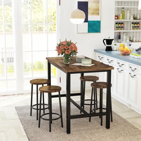 Zipcode Design™ Bachand 4 - Person Counter Height Dining Set & Reviews | Wayfair Bar Table And Chairs, Pub Dining Set, Modern Bar Table, Counter Height Pub Table, Foldable Dining Table, Breakfast Table Setting, Breakfast Nook Dining Set, Bar Table Set, Kitchen Bar Table