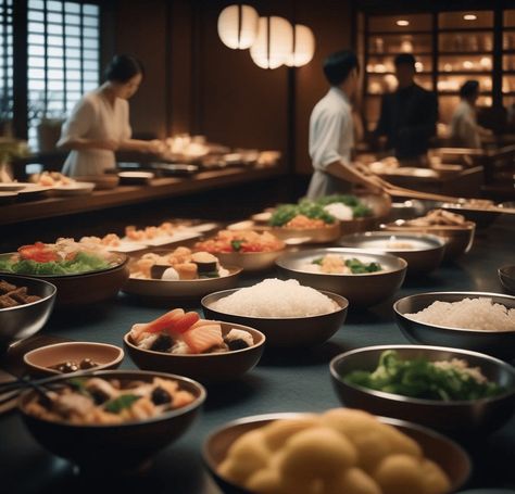 Japanese Buffet : Wondrous Japanese Buffet, Vegetable Ramen, Types Of Sushi, Green Tea Ice Cream, Japanese Dining, Sweet Red Bean, Tofu Dishes, Eat Slowly, Fruit Jelly