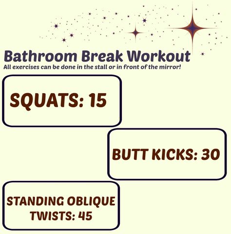 Bathroom Workout, Work Workouts, New Mom Workout, Work Exercises, Mom Workout, Light Workout, Workout Goals, Body Gym, Workout Routines For Beginners