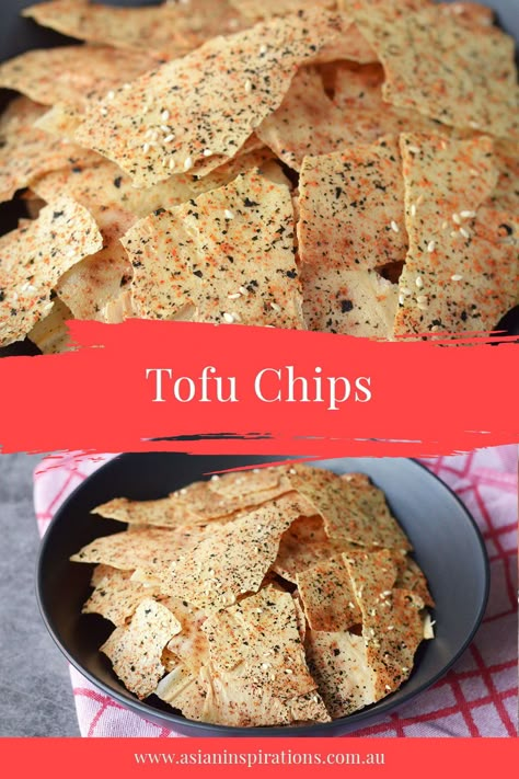 Try this simple and easy Tofu Chips recipe that you can enjoy and munch on it by itself or with a delicious dipping sauce. Recipe by Asian Inspirations. #japaneserecipes #japanesecuisine #Tofu #snack Soy Crumbles Recipes, Vegan Snack Recipes Easy, Tofu Dip Recipes, Tofu Snack Recipes, Raw Tofu Recipes, Tofu Dips, Tofu Appetizer Recipes, Tofu Bread, Tofu Aesthetic