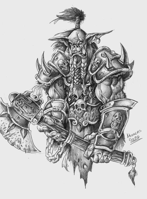 Orc Tattoo, Norse Mythology Tattoo, Be More Present, Warhammer Fantasy Roleplay, Warcraft Characters, Warrior Drawing, Dungeons And Dragons Art, Heavy Metal Art, Warrior Tattoos