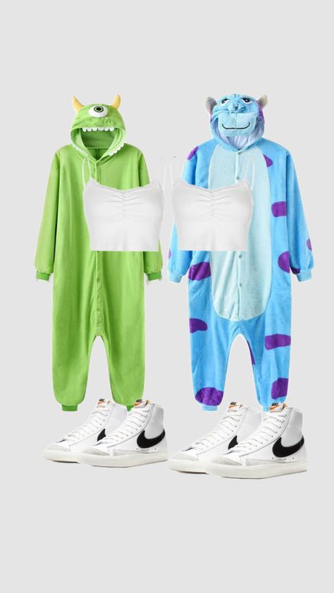 Mike And Sully Costume, Sully Halloween Costume, Sully Onesie, Sully And Mike, Sully Costume, Cute Halloween Outfits, Mike And Sully, Halloween Bedroom Decor, Classy Halloween Costumes