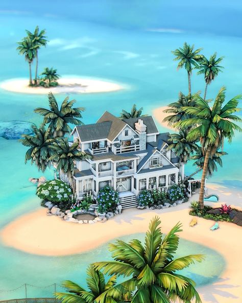 I built a generations summer house in @thesims 🌴 #eapartner The build is available on the gallery under my ID Create4sims! Will you move your sims family here? #ts4 #sims4builds @ea #thesims #thesims4 Sims 4 World Layout, Roblox Islands Game Build Ideas, Sims 4 Family Mansion Layout, Sims Designer Cc, Sims 4 Generation House, Sims 4 Family House Floor Plans, Island Home Sims 4, Sims Beach House, Island Living Sims 4 House