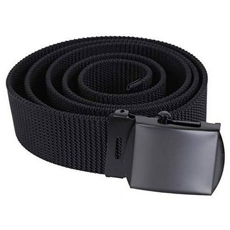 Black Nylon Web Belt (Black Buckle) - Made From 100% Nylon Material. Width: 1 1/4". Black Metal Buckle with Black Tip. (44 INCHES) Size: 44_inch.  Color: Multicolor.  Gender: male.  Age Group: adult. 2000s Fashion Women, Clip Belt, Style Web, Web Belt, Canvas Shopping Bag, Belt Black, Zipper Wallet, 2000s Fashion, Black Nylon