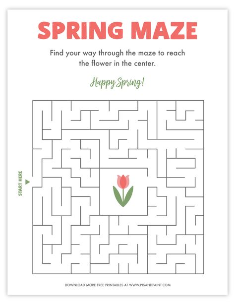 free printable spring maze Free Printable Mazes, Maze For Kids, Mazes For Kids Printable, Christmas Maze, Easter Puzzles, Spring Worksheet, Free Printable Puzzles, Printable Mazes, Free Kids Coloring Pages