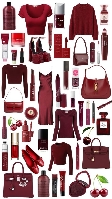 #cherryred #red #cherryredaesthetic #itgirl #cherry #inspo Cherry Inspired Outfit, Silver Outfits, Burgundy Outfit, Moroccan Fashion, Fandom Outfits, Red Outfit, Feminine Outfit, Red Aesthetic, Modern Outfits