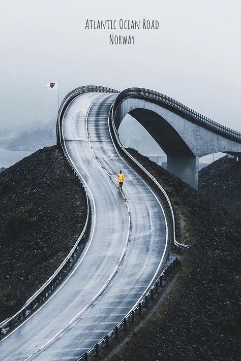 Atlantic Ocean Road in Norway. The Atlantic Ocean Road (Atlanterhavsveien) is an 8.3 km long section of County Road 64 that runs through an archipelago in Eide and Averøy in Møre og Romsdal, Norway. Norway Wallpaper, Beautiful Norway, Nature Music, Underwater Creatures, Atlantic Ocean, The Atlantic, Archipelago, Scandinavia, Beautiful Landscapes