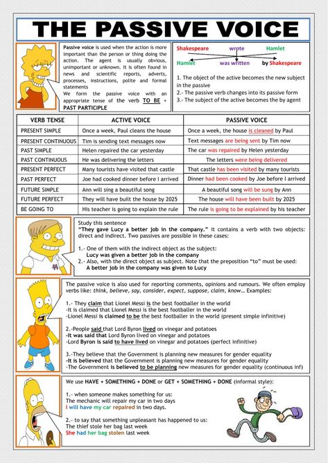 Passive voice. All forms. EBAU-Selectivity exercises - Ficha interactiva Passive Voice Exercises, Voice Exercises, Voice Change, English Grammar Notes, Active And Passive Voice, Passive Voice, Active Passive, Study English Language, English Teaching Materials