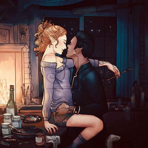 Acomaf Fanart Chapter 55, The Cabin Acomaf, Feyre And Rhysand Hewn City, Feysand Spicy Fan Art, Rhys And Feyre Fanart Chapter 55, Feyre And Rhysand Chapter 55 Fanart, Feyre Painting Cabin, Rhys And Feyre Chapter 55, Acotar Cabin