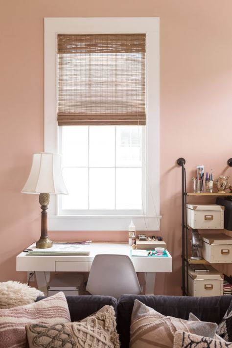 I like this paint color Smoky Salmon, Installing Curtain Rods, Replacing Cabinets, Joy The Baker, Decorating A New Home, New Orleans Homes, Buy Sofa, Bedroom Photos, Pink Bedroom