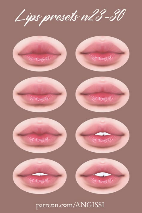 Sims 4 Cc Lips Patreon, Lips Presets Sims 4 Cc, Sims 4 Lip Presets Cc, Sims Lip Preset, Lips Presets Sims 4, Sims 4 Cc Skin Details Lips, Sims4 Cc Presets, Sims Lips Cc, Maxis Mix Sims 4 Cc