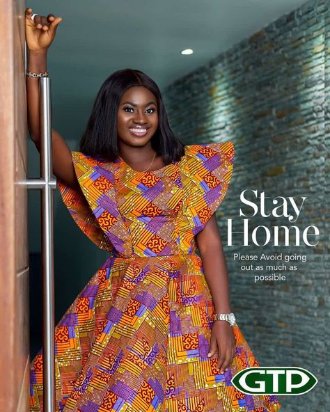 GHANA'S POSITIVE BLOGGER 🇬🇭 on Instagram: “Stay Home ❤️. @gtp_fashion @marthaankomah  #brabanie” Gtp Styles For Women, Gtp Fabrics, Kitenge Outfits, African Dresses Online, African Dress Patterns, Chitenge Outfits, Chic Attitude, African Print Dress Ankara, Ghanaian Fashion