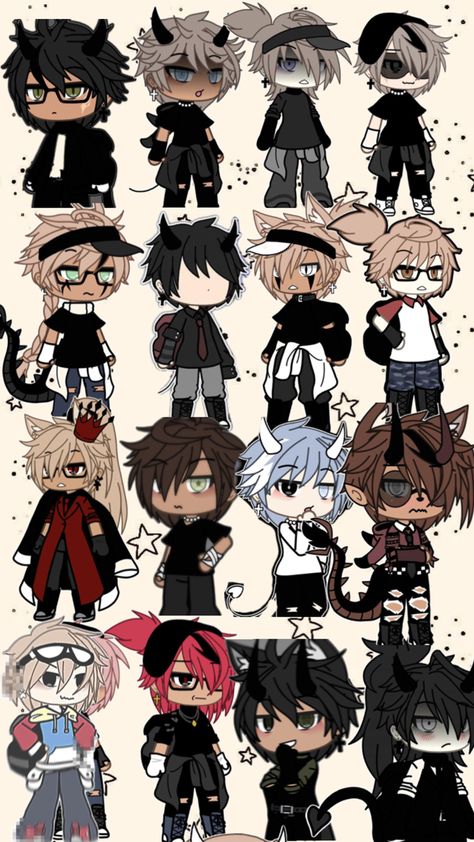 Gacha Boy Oc, Gacha Life Sleep Outfits, Gacha Custom Poses Couple, Gacha Boy, Boy Oc, Tomboy Outfit Ideas, Gacha Base Poses Cute, Chibi Body, Characters Inspiration Drawing