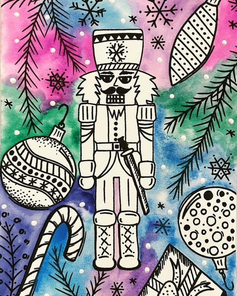 Nutcracker Art Project, Nutcracker Art Lesson, Winter Art Lessons For Middle School, Nutcracker Art Projects For Kids, Middle School Christmas Art Projects, Middle School Christmas Art, Christmas Art Kindergarten, December Art Projects For Kids, 3rd Grade Art Lessons