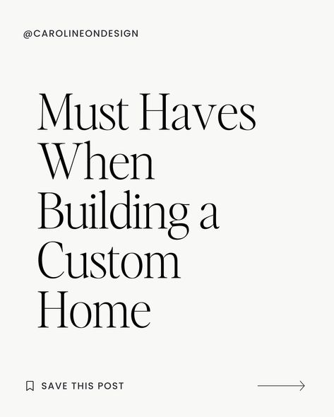 When you google the phrase, ‘must haves when building a custom home’, you’ll find lists of what *other* people consider to be must-haves in their own homes. However, these lists might not include things that are must-haves in your own dream home. A must-have for one person may be something that you don’t even care about ... so you shouldn’t be adding it to your list of where to splurge. This is YOUR house and it should reflect YOUR wants and needs (not what others think you *should* incl What Rooms Do You Need In A House, Custom Home Upgrades, Must Haves When Building A House, Must Have Features In New Home, New House Must Haves List, House Must Haves List Dream Homes, House Must Haves List, New Construction Must Haves, Must Haves For New House