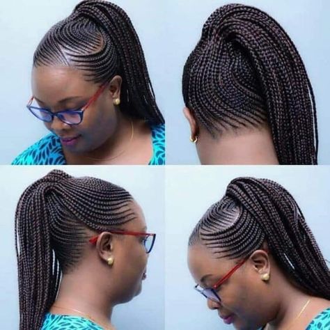 Carrot Hairstyle, New Braided Hairstyles, Carrot Hairstyles, Ghana Braids Hairstyles, Cornrow Ponytail, African Hair Braiding Styles, Hair 2018, Beautiful Braids, Girls Hairstyles Braids