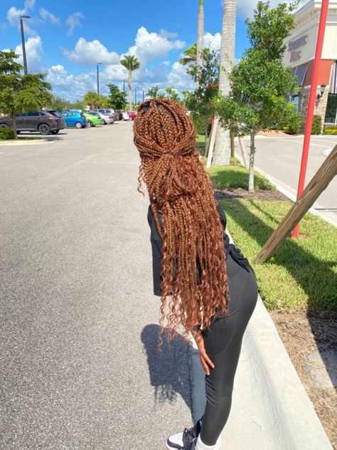 Goddess braids #cutehairstyle #hairideas #hairstyleideas Ginger Bohemian Braids, Bohemian Goddess Braids, Messy Braided Hairstyles, Dark Ginger Hair, Ginger Braids, Curly Head, Braid Extensions, Braided Hairstyles For Black Women Cornrows, Hairstyles Pictures