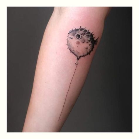 Pufferfish Tattoo, Puffer Fish Tattoo, Balloon Tattoo, Fish Tattoo, Puffer Fish, Up Tattoos, Tattoo Inspo, Dreamcatcher Tattoo, Fish Tattoos