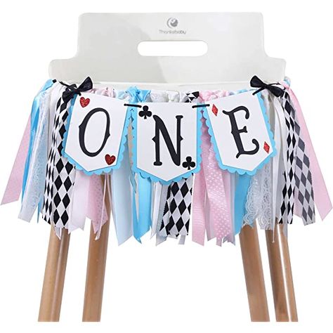 Alice in Wonderland One High Chair Banner - Alice in Wonderland Birthday Party Decorations，Alice Wonderland First Birthday High Chair Banner Girl，1st Birthday Girl Decoration，Highchair Banner 1st Birthday Girl，onederland 1st Birthday Girl One High Chair Banner.alice in Wonderland Tea Party First Birthday Banner Party Decorations/decor (Alice High Chair Banner) : Amazon.ca: Toys & Games First Birthday Decorations Girl, Wonderland Party Decorations, Alice In Wonderland Tea Party Birthday, 1st Birthday Girl Decorations, Onederland Birthday Party, Birthday Highchair, Girls Birthday Party Decorations, 1st Birthday Girl, Highchair Banner