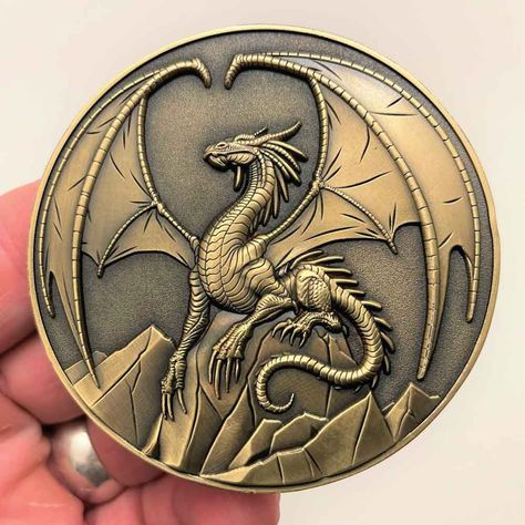 Different Art, Coin Design, Viking Art, Role Playing Games, Gold Dragon, 3d Artwork, Fantasy Movies, Egyptian Gods, Playing Games