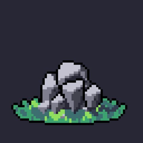 Stone Pixel Art, Pixel Art Nature, Art Games, Art Stone, Pixel Art Games, Game Dev, 2d Art, Art References, Nature Art