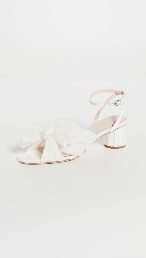 Don't Want Sky-High Heels on Your Wedding Day? Shop These 19 Comfy Options Graduation Sandals, Hoco Accessories, Maid Of Honor And Bridesmaid, Sayulita Wedding, Newport Beach Wedding, Heels With Ankle Strap, White Sandal, Chiffon Bow, Designer Wedding Shoes