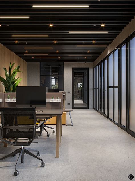 Modern Office Design Inspiration, Apartemen Studio, Interior Design Tips And Tricks, Small Office Design Interior, Office Ceiling, Small Office Design, Company Office, Office Design Inspiration, Design Tips And Tricks