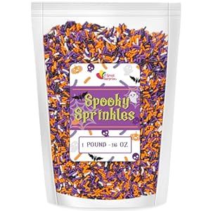 Halloween Sprinkles - Bulk Sprinkles -16 Oz - Orange, Black, Purple and White Jimmies - Spooky Halloween Sprinkles Candy Corn Desserts, Candy Eyeballs, Fancy Sprinkles, Fall Cupcakes, Halloween Sprinkles, How To Make Icing, Dessert Spread, Sprinkle Cake, Palm Kernel Oil