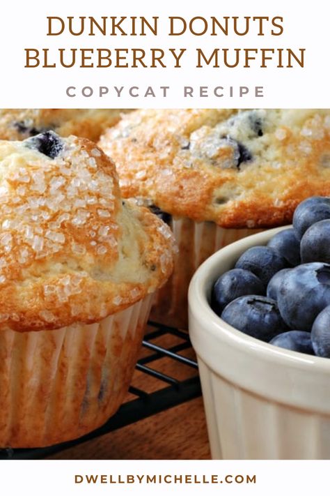 Got a hankering for those delicious Blueberry Muffins at Dunkin Donuts? This is the place for you! Our tried and true copycat recipe makes 12 scrumptious blueberry muffins that taste JUST like the ones you buy at Dunkin Donuts! They’re extremely delicious, buttery, moist, and chockful of blueberries! Oh, and if you’re feeling extra, you can top each muffin with a delicious cinnamon streusel (recipe included)! Dunkin Blueberry Muffins, Mcdonalds Blueberry Muffin Recipe, Mcdonalds Muffins Recipe, Dunkin Donuts Muffin Recipe, Mcdonald’s Blueberry Muffins, Tim Hortons Blueberry Muffins Recipe, Costco Blueberry Muffins Copycat, Dunkin Donuts Blueberry Muffin Recipe, Copycat Blueberry Muffins