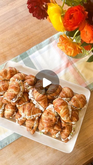 Mini Croissant Sandwiches, Crossaint Sandwich, Chicken Salad Croissants, Samantha Bauchmann, Chicken Mayo Sandwich, Chicken Salad Croissant, Shred Chicken, Homemade Ingredients, Croissant Sandwich