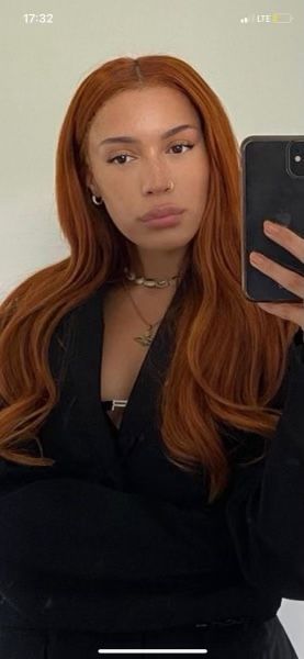 Light Skin Orange Hair, Ginger Hair Color Tan Skin, Cooper Hair On Black Women, Ginger Hair Brown Women, Ginger Hair Light Skin Women, Orange Copper Hair Color On Black Women, Ginger Hair For Brunettes, Cooper Orange Hair, Light Orange Brown Hair