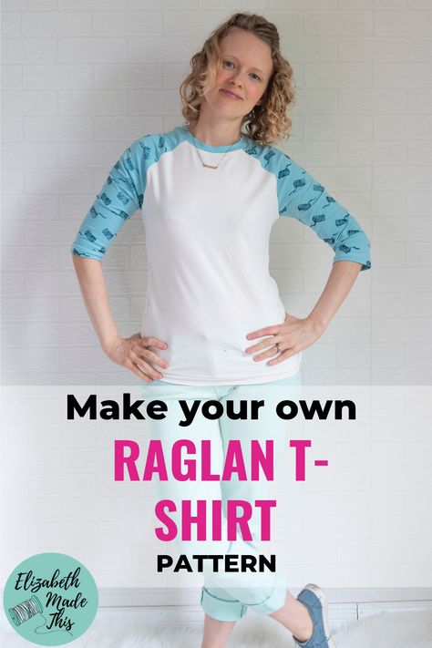 Raglan Tshirt Pattern, Raglan Tee Pattern, Sewing Tshirt, Raglan Sleeve Pattern, Raglan Tshirt, Sew Your Own Clothes, Make Your Own Shirt, T Shirt Pattern, Upcycling Ideas