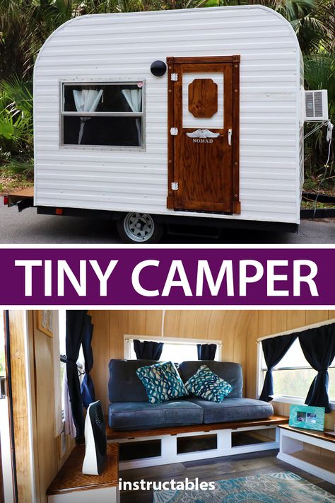 Homemade Camper, Diy Camper Trailer, Tiny House Camper, Selfie Filters, Trailer Diy, Tiny Trailers, Tiny Camper, Micro Camper, Small Trailer