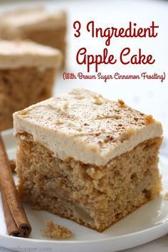 3 Ingredient Apple Cake, 3 Ingredient Cakes, Cinnamon Frosting, Apple Spice Cake, Cake Mix Desserts, Apple Pie Filling, Cake Chocolat, Spice Cake Mix, Apple Cake Recipes