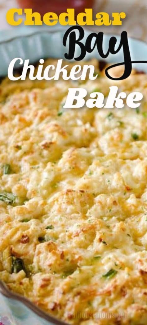 Chicken Bake Dinner, Cheddar Bay Chicken, Bake Dinner, Red Lobster Cheddar Bay Biscuits, Baked Dinner Recipes, Cheddar Bay Biscuits, Cheddar Chicken, Baked Dinner, Chicken Bake