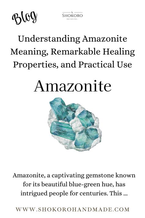 💎 Dive into the enchanting world of Amazonite 💚✨ Discover its remarkable healing properties and practical uses in our latest blog post. 📚🌿 From promoting emotional balance to enhancing communication skills, this mesmerizing gemstone has it all! 💫💬 Explore the power of Amazonite and unlock its secrets. 🔐💎 #Amazonite #HealingCrystals #GemstoneJewelry #SpiritualWellness #PositiveEnergy #EmotionalBalance #CommunicationSkills #ShokoroBlog #GemstoneMeanings #CrystalHealing #ExploreTheMagic Amazonite Benefits, Amazonite Meaning, Energy Balancing, Healing Spirituality, Energy Healing Spirituality, Healing Crystal Jewelry, Got Your Back, Crystal Meanings, Chakra Healing