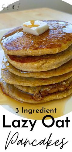 Healthy 3 Ingredient Recipes, Oat Pancakes Vegan, Three Ingredient Pancakes, Healthy Vegan Pancakes, Plant Based Pancakes, Vegan Pancakes Easy, 3 Ingredient Pancakes, Easy Pancake Recipe, Pancakes Protein