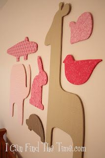 foam board, covered with fabric, to make lightweight wall decor.  Sky's the limit on the shapes you could use.. Foam Board Crafts, Ideas Habitaciones, Church Nursery, Silhouette Wall Art, Fabric Wall Art, Silhouette Cameo Projects, Cameo Projects, Silhouette Projects, Foam Board