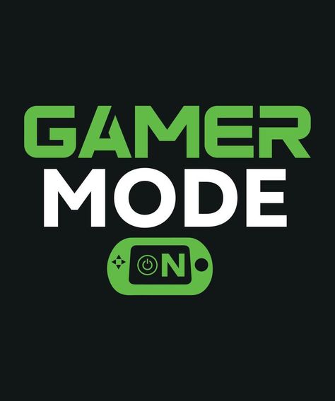 Gamer mode on Gaming t-shirt design, video game illustration, gamepad illustration Video Game Illustration, Game Logos, Video Game Logos, Signs Decor, Mens Nightwear, Game Illustration, Design Video, Gamer T Shirt, Father's Day T Shirts