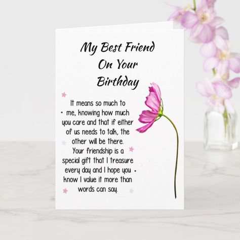 Best Friend Card, Best Friend Birthday Cards, Best Friend Cards, For My Best Friend, I Hope You Know, Birthday Cards For Friends, Best Friend Birthday, Custom Greeting Cards, More Than Words