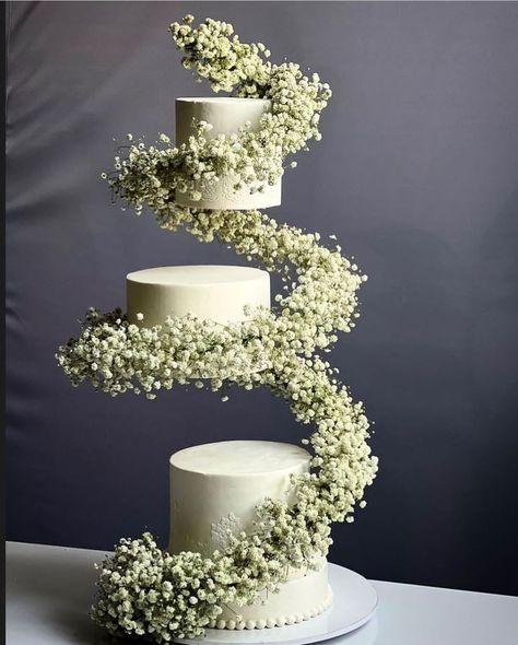 Wedding Cake Creative, 2 Layer Wedding Cake, Wedding Cake Original, 2 Tier Wedding Cakes, Fancy Wedding Cakes, Dream Wedding Decorations, Dream Wedding Cake, Tiered Cake, Cake Inspo