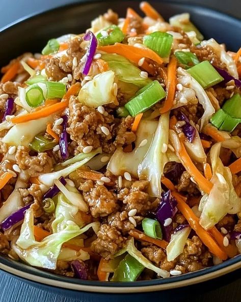 Egg Roll in a Bowl | Homemade Recipes In A Bowl Recipes, Telur Gulung, Egg Roll Filling, Eggroll In A Bowl, Egg Roll In A Bowl, Classic French Dishes, Easy Asian, Bowl Recipes, Egg Roll