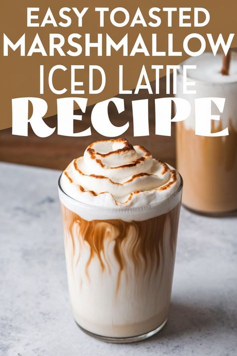 Guaranteed Delicious Toasted Marshmallow Latte Iced Latte Flavor Ideas, Marshmallow Latte, Iced Latte Recipe, Hot Coffee Drinks, Marshmallow Recipe, Espresso Recipes, Coffee Concentrate, Recipes With Marshmallows, Board Room