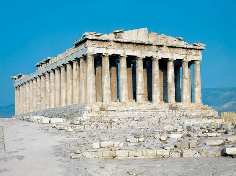 Parthenon, Iktinos and Kallikrates. Athens, Greece. 447-432 BCE, Greek Classical Parthenon Greece, Istoria Artei, Athens Acropolis, Greek Temple, Ancient Greek Architecture, Historical Monuments, Greek Art, Acropolis, Ancient Ruins