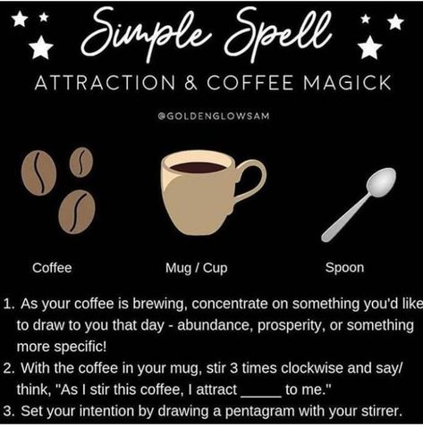 Coffee Spell, Witchy Spells, Coffee Magic, Witch Coffee, Magic Spell Book, Kitchen Witchery, Magick Spells, Eclectic Witch, Wiccan Spell Book