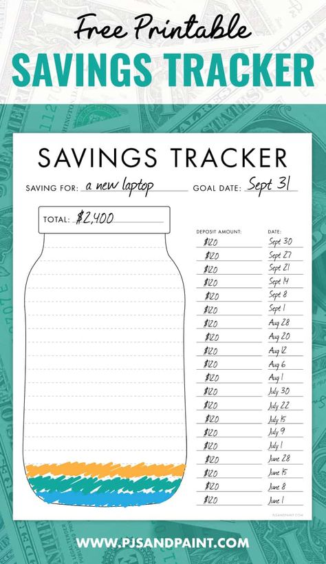 Free Printable Savings Tracker - Budgeting Printables Printable Savings Tracker, Saving Money Chart, Savings Chart, Money Chart, Goal Charts, Money Planner, Tracker Free, Goals Template, Save For House