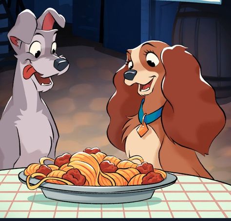 Lady And Tramp Spaghetti, Lady And The Tramp Spaghetti Recipe, Lady And The Tramp Spaghetti, Restaurants At Disney World, Disney Now, Character Dining, Disney World Restaurants, Reference Art, Great Movies To Watch